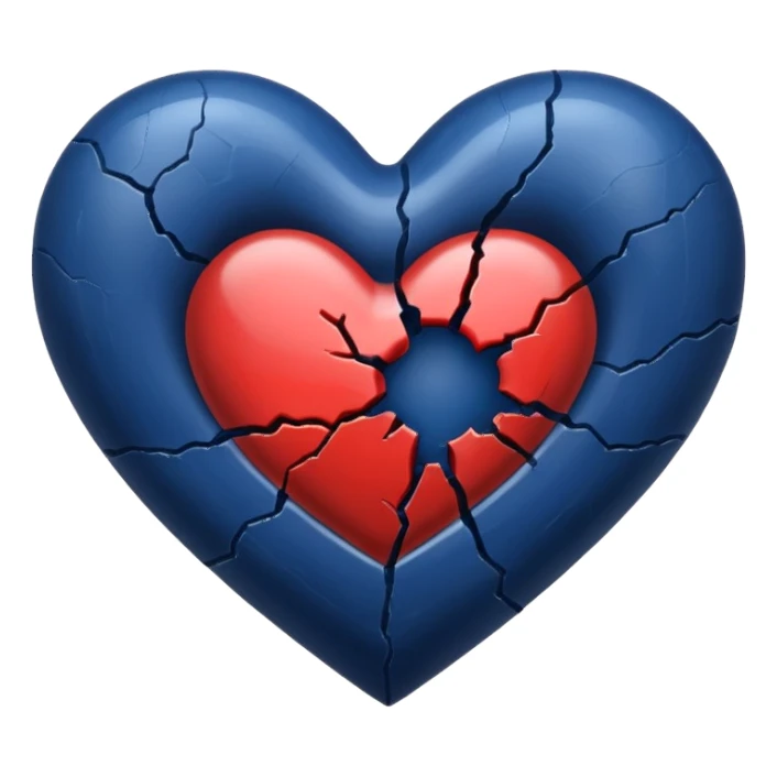 Bleeding navy blue heart  sticker