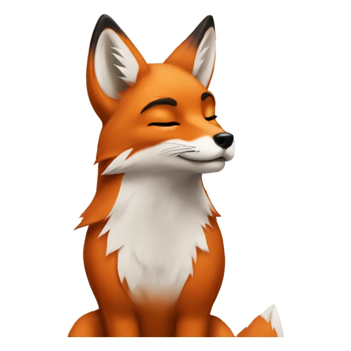Fox with kiss sticker