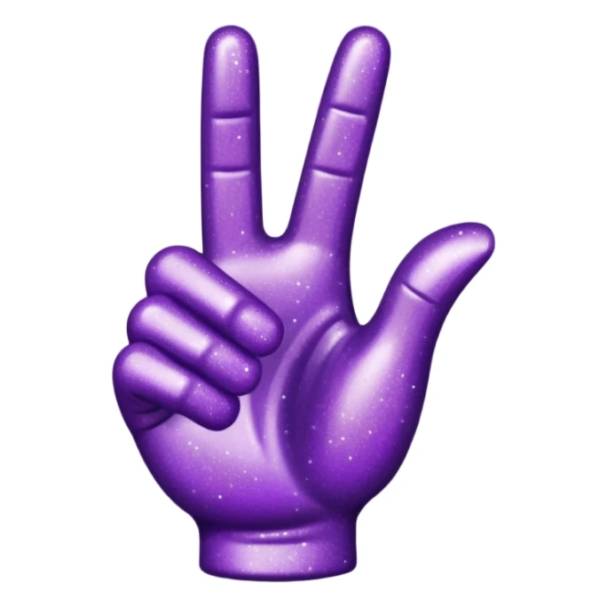glitter purple hand thumbs up sticker