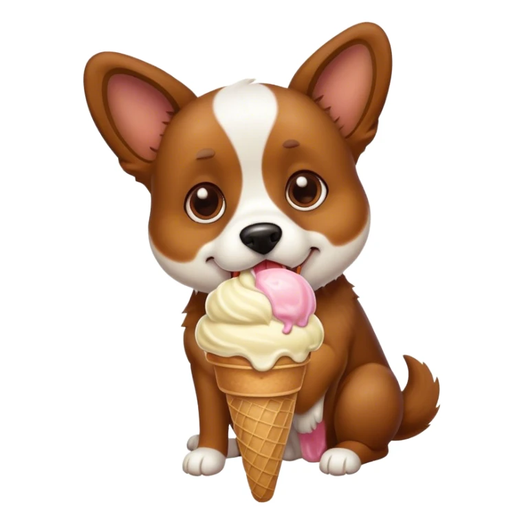 Dog eating ice cream  sticker