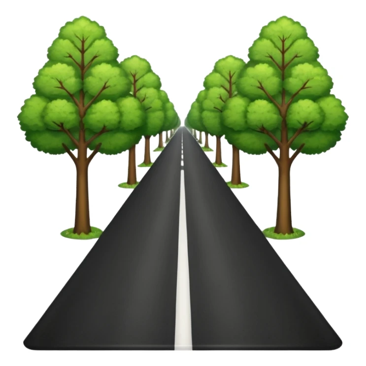 прямая дорога с деревьями по бокам emoji sticker