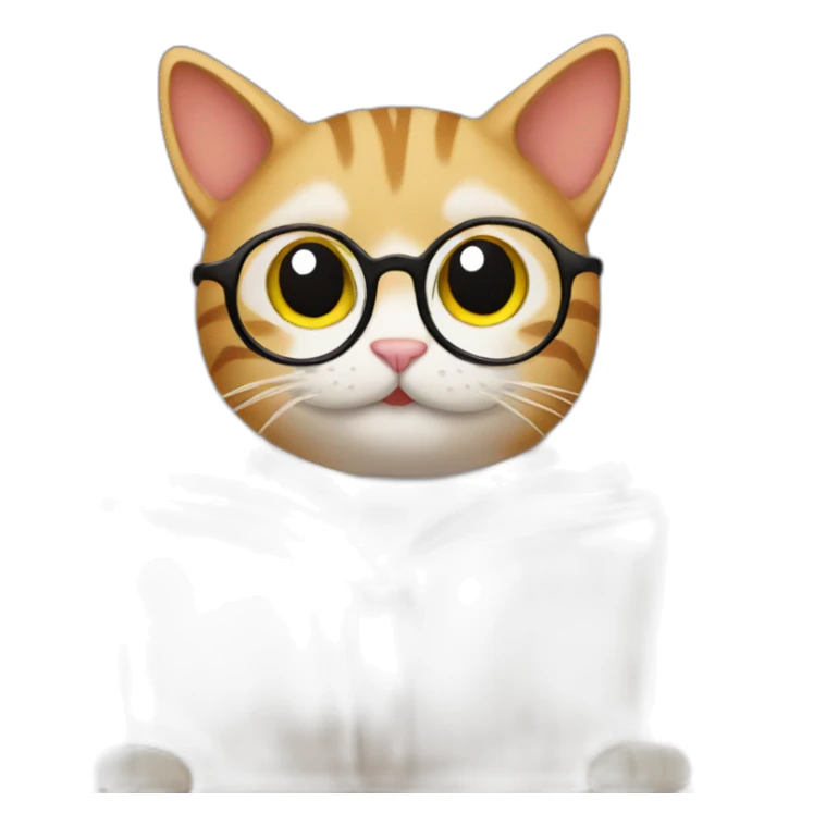 Cat reading a book sticker