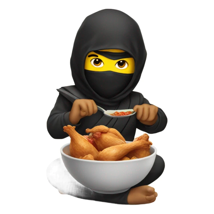 Ninja eating chicken  sticker