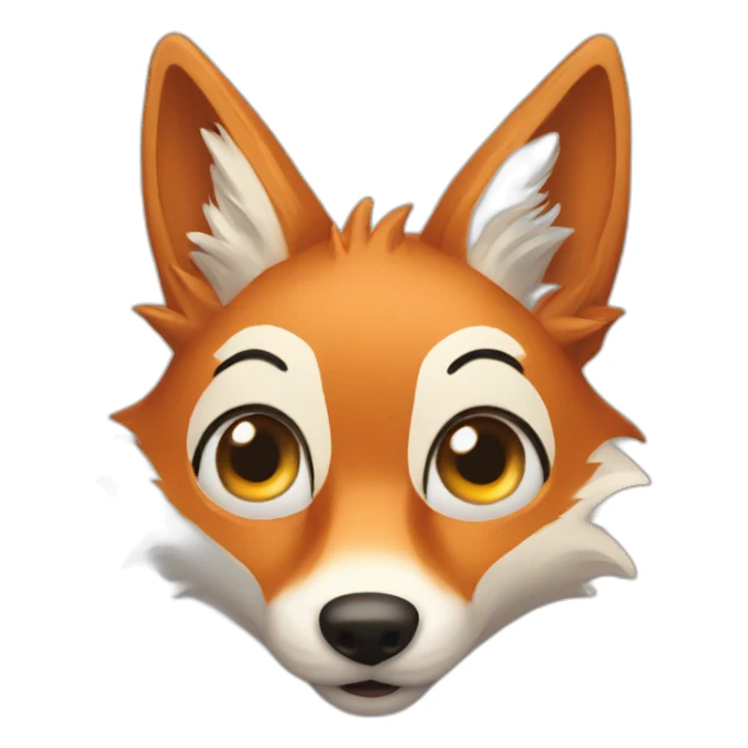 amazed fox star eyes sticker