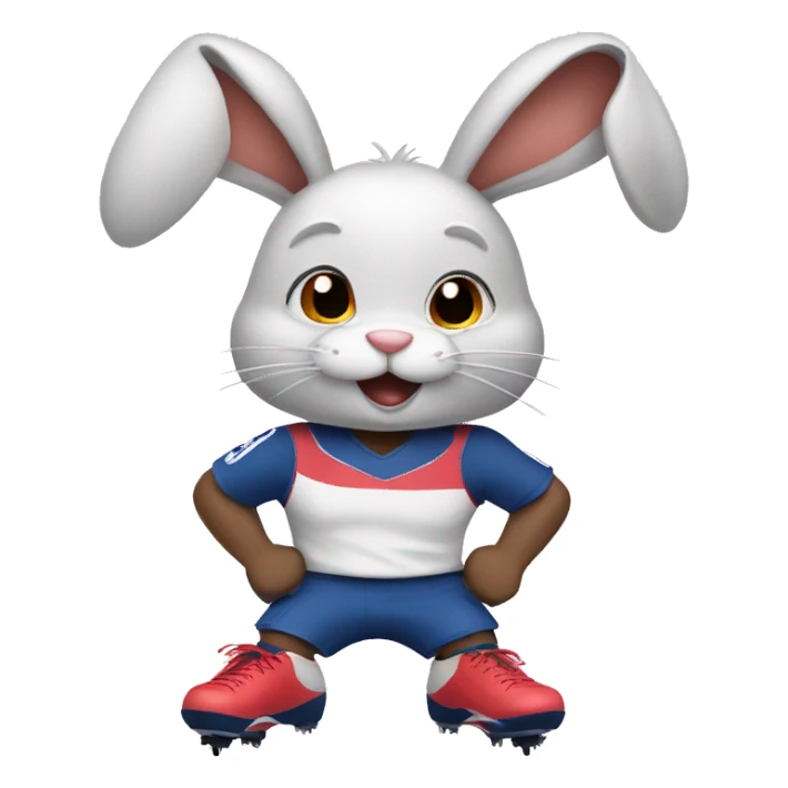 bunny wearing cleats  sticker