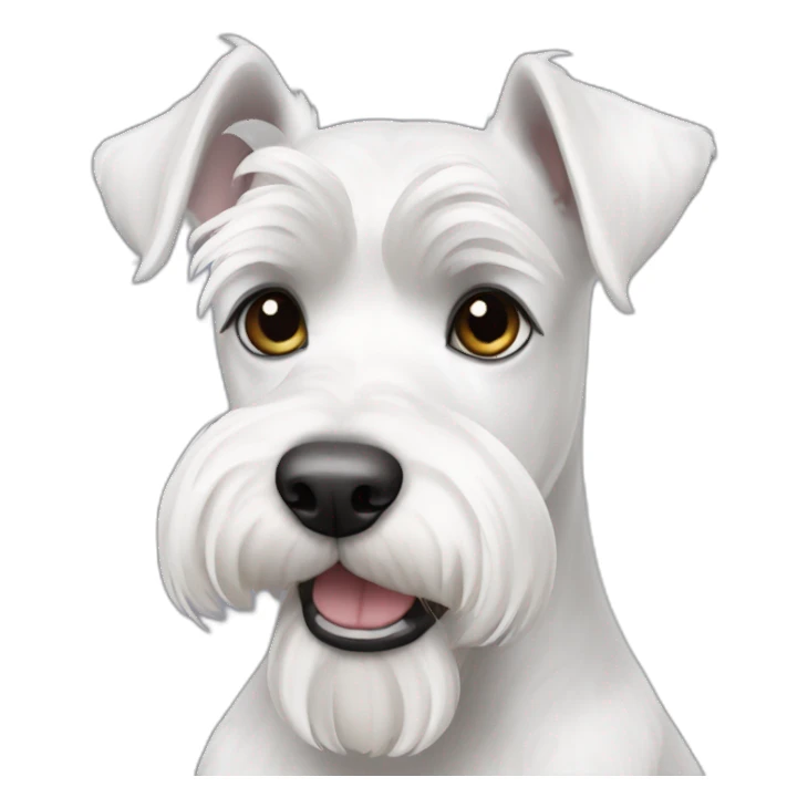 White mini schnauzer cut ears sticker