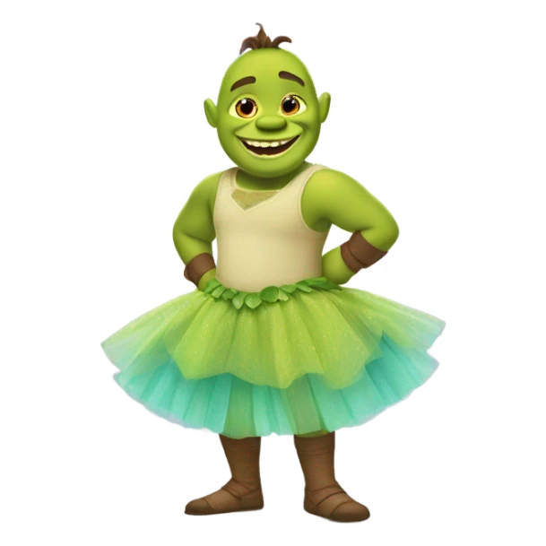 shrek wearing a tutu sticker