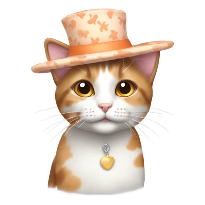 Dilute calico cat in a hat sticker
