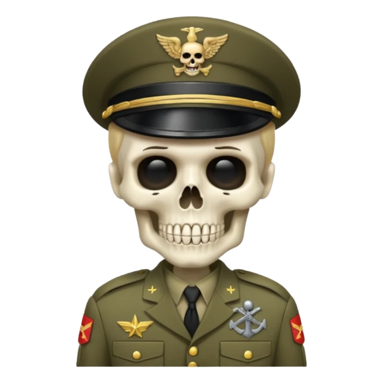 skeleton in army uniformm  sticker