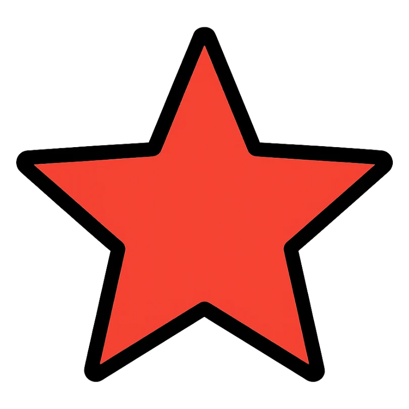 red star icon with color outline sticker