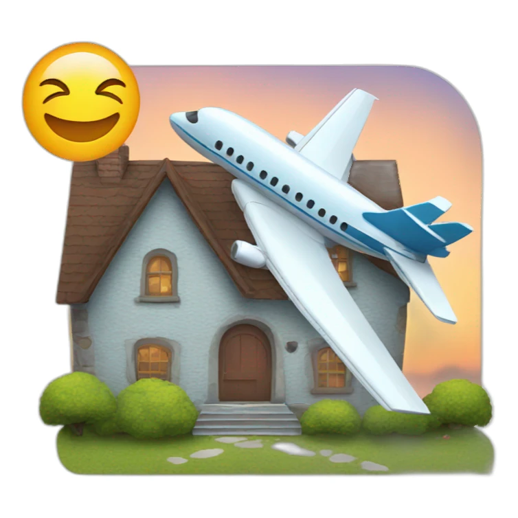 House with plane sticker