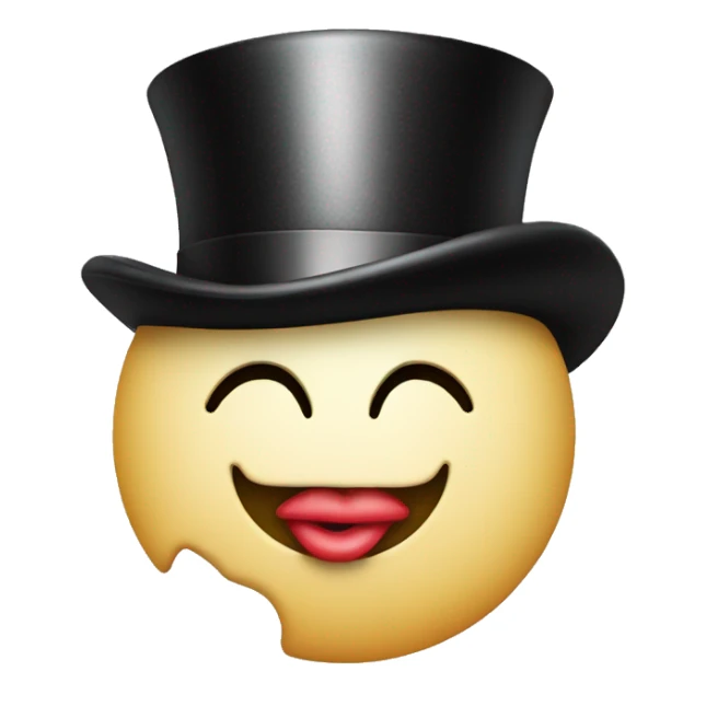 kiss face with top hat sticker