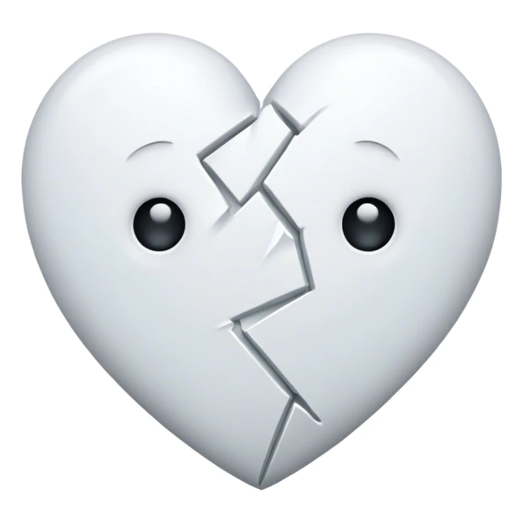white broken heart sticker
