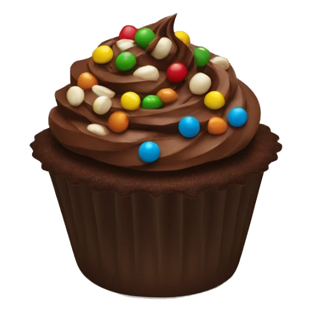 Chocolate cupcake and M&M sticker