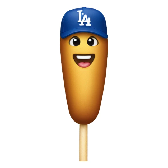 Corndog on a stick LA Dodgers cap sticker