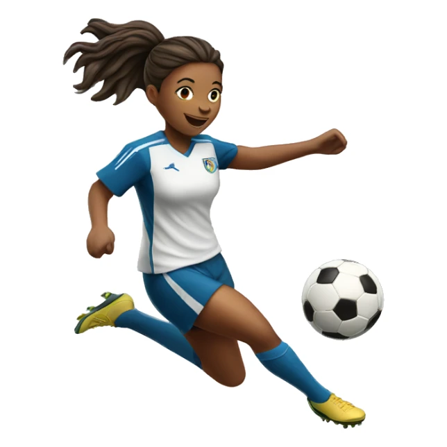female soccer player jumping sticker