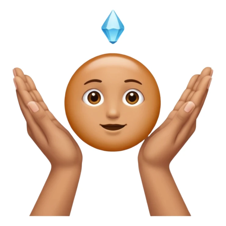 Two hands holding  sticker