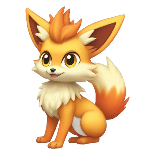  Fennekin-Flareon—Vulpix-Fakemon Full body sticker
