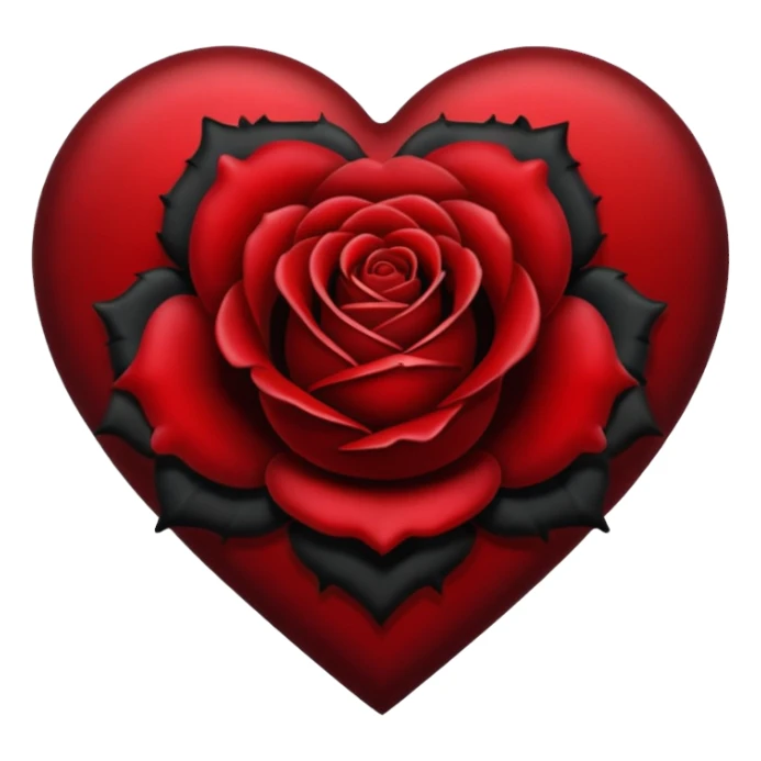 heart with black gothic rose sticker