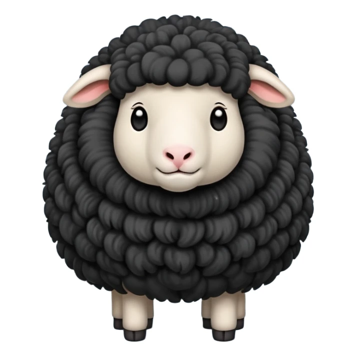 black sheep emoji with black wool sticker