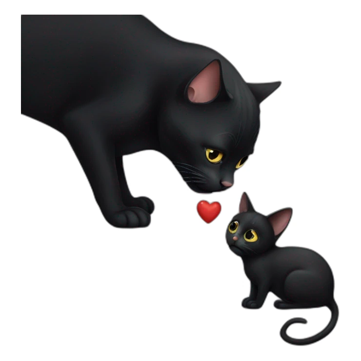 a black cat kisses a mouse sticker