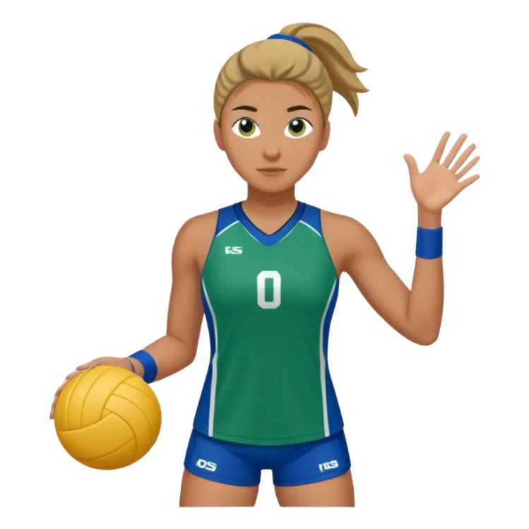 atleta de volei com a roupa verde, azul e branco sticker