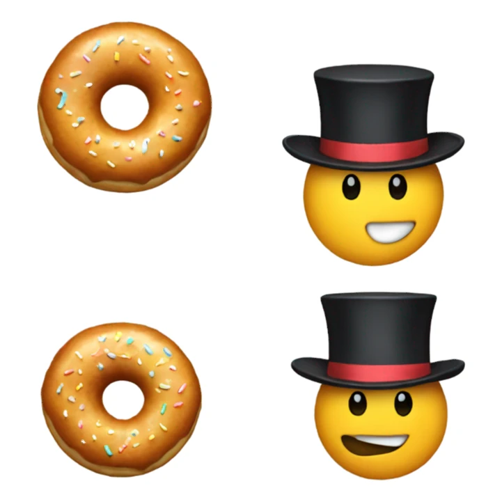 Donut wearing a top hat sticker
