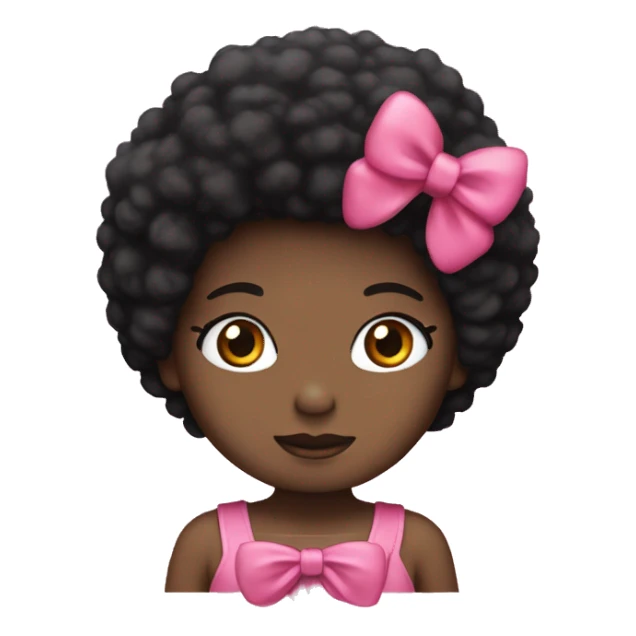 Brown hello kitty with black afro and pink bow  sticker