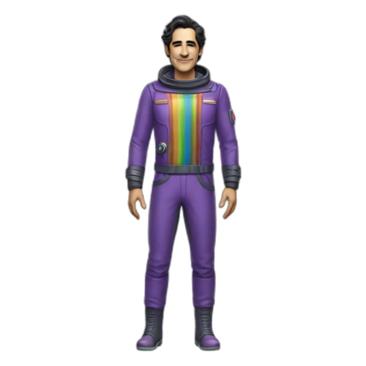 Ben Chaplin rainbow space outfit full body sticker