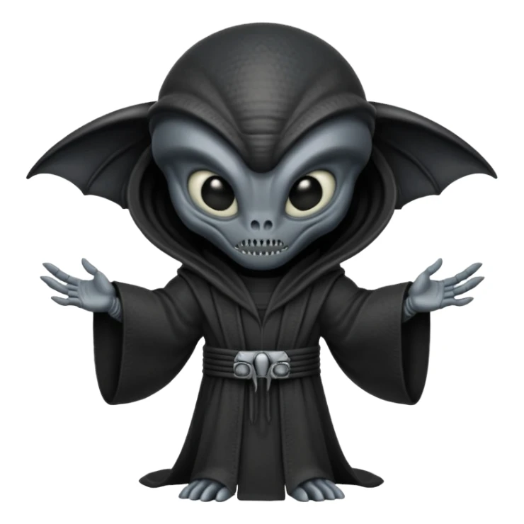 a xenomorph from aliens wearing a robe sticker