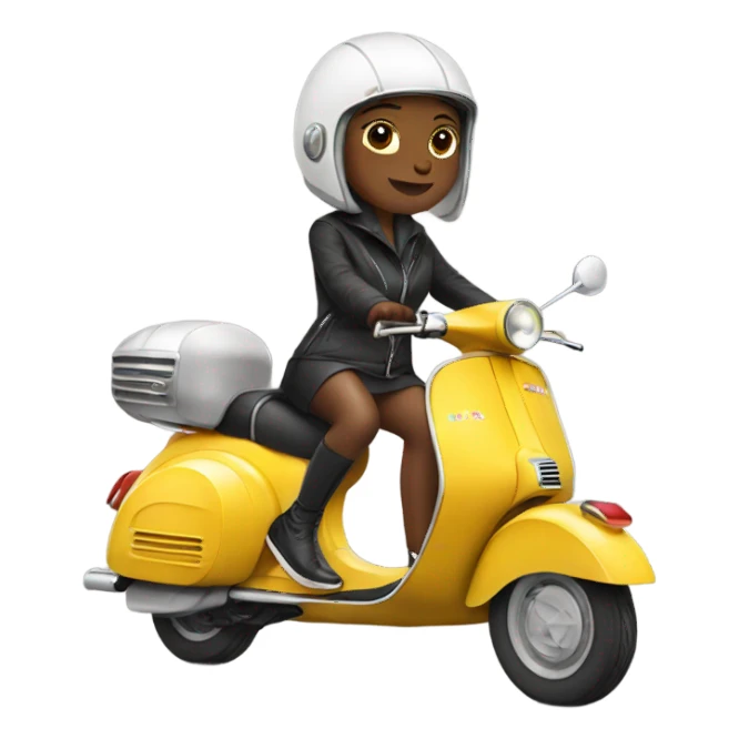 Girl riding Vespa sticker