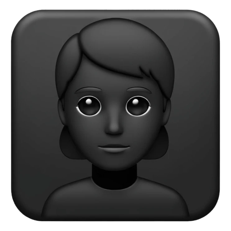 Minimalistic flat vector icon, iOS style, thin black outline on white background. Person silhouette. Black, completely monochrome, matte.  sticker