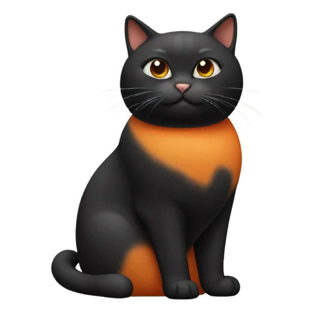 fat black and orange cat sticker