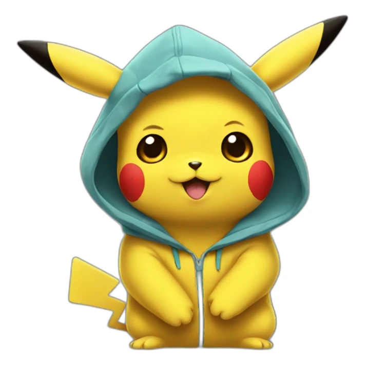 Pikachu wearing a hoodie  sticker