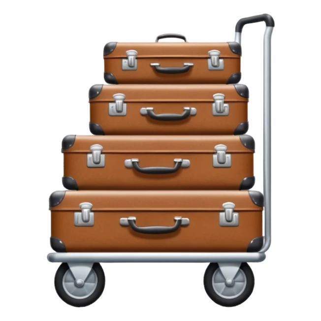 luggage on a baggage cart sticker