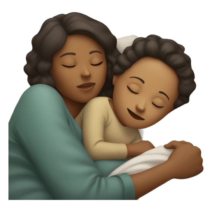 a mother sleeping with her child sticker