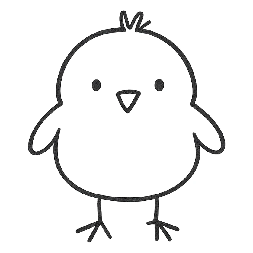 a yellow cute chick sticker