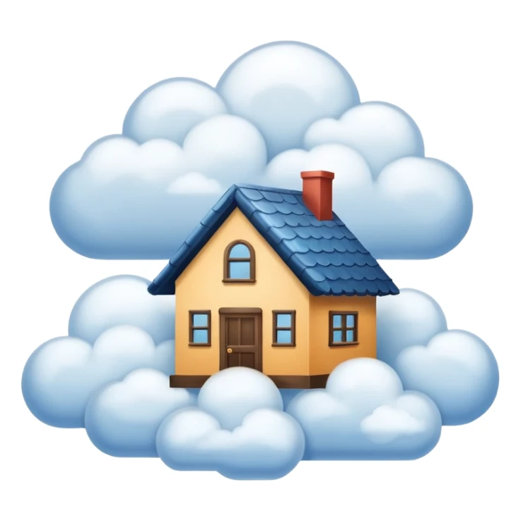 house made of clouds material  sticker