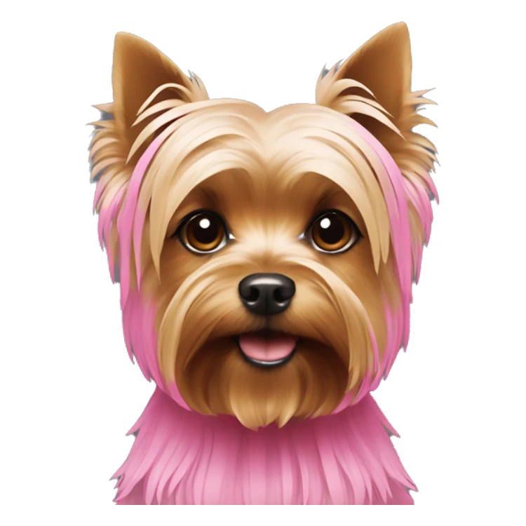 Yorkshire terrier with pink row sticker