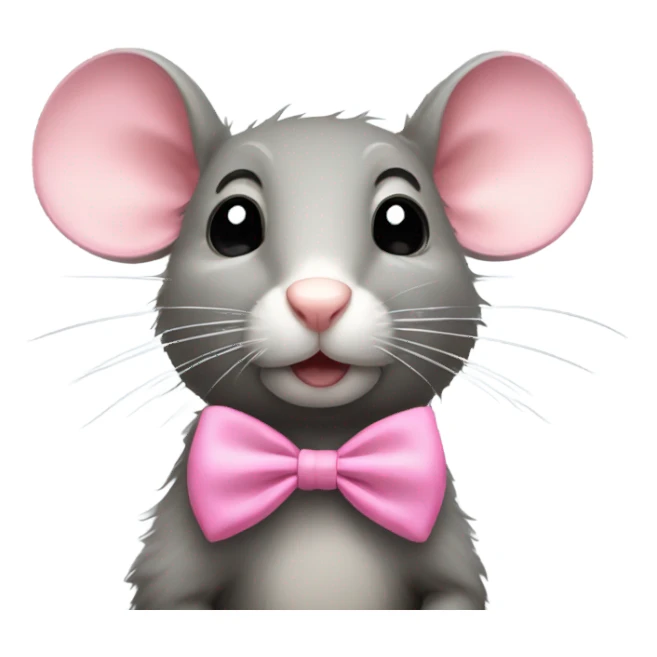Rat wearing a pink bow sticker