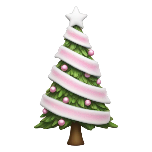 pink and white christmas tree sticker