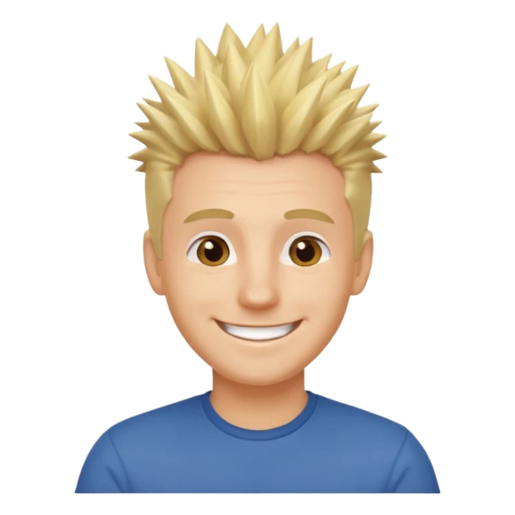fat spiky haired happy man blonde sticker