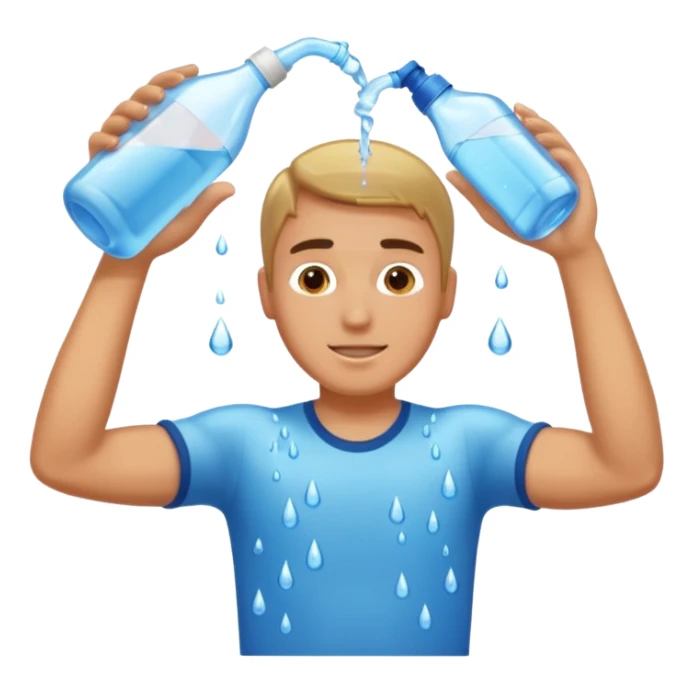 MAN pouring water from the bottle sticker
