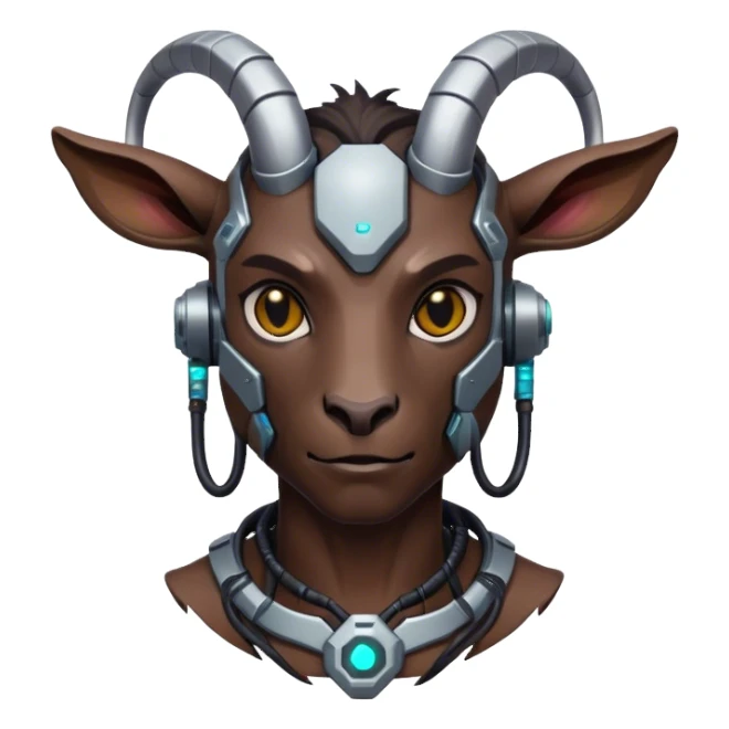 Cyberpunk Goat(Ram) man 2/3 view sticker