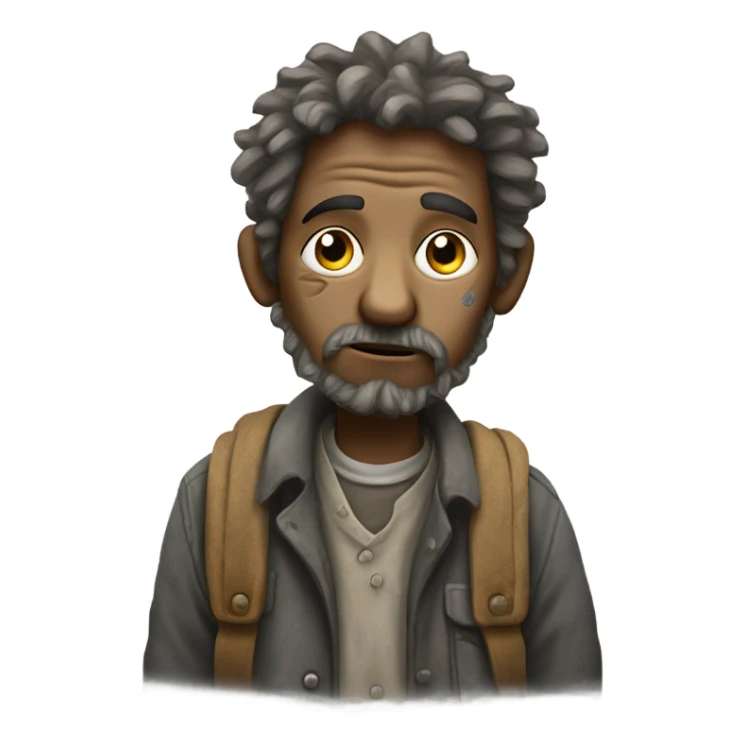 Standing homeless man  sticker