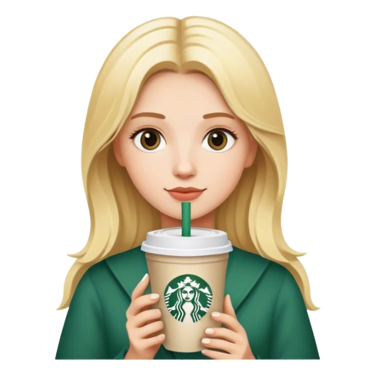 Blonde girl with starbucks sticker