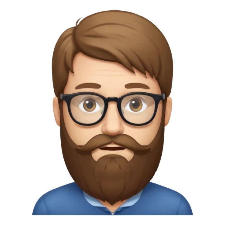 Guy with long beard and glasses sticker