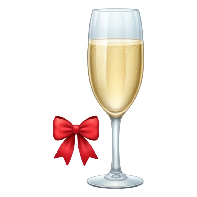 Champagne glass with a bow  sticker