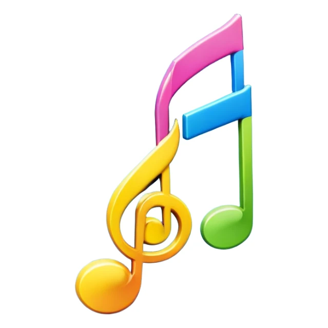 3D goofy music icon logo note  no background unique  sticker
