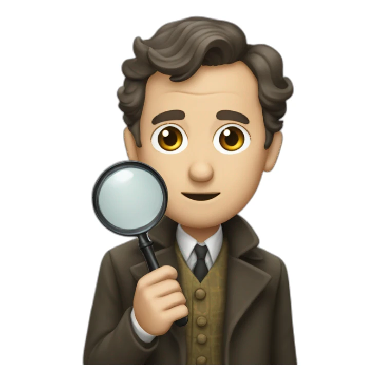 sherlock holmes with a magnifying glass sticker